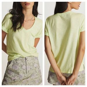 Anthropologie‎ t.la Canary Yellow Classic V-Neck T-Shirt NWT Sz XS NWT